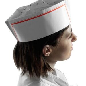 Paberkork punase äärisega valge 100tk.