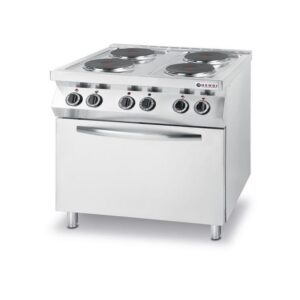 Elektripliit KitchenLine 4 keeduplaadiga ja elektrilise konvektsioonahjuga GN1/1 - 400V/13400W, 800x700x(H)900mm