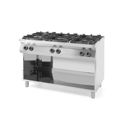 Gaasipliit KitchenLine 4 põletiga, avatud moodul 28,5kW, 1200x700x(H)900mm