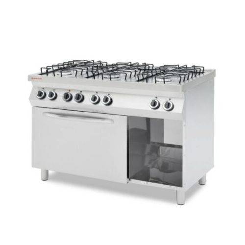 Gaasipliit 6-põletiline konvektsiooniga elektriahjuga GN1/1 Revolution