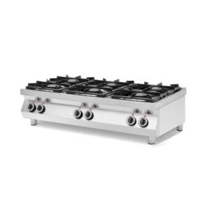 Lauapealne gaasipliit KitchenLine 6 põletiga 28,5kW, 1200x700x(H)310mm