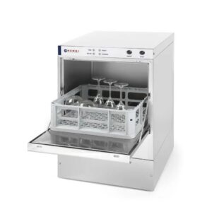 Nõudepesumasin 40x40 – manuaalne juhtimine tühjenduspumbaga ja puhastusvahendi pumbaga, 230V/2800W, 510x470x(H)710mm