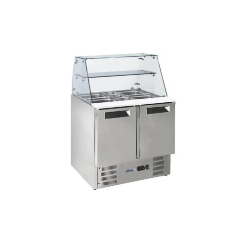 247L 2-ukseline klaasist pealisehitusega külmutatud salatilett 2 uksega Arktic 900x695x(H)825mm