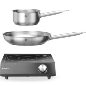 Induktsioonpliit 3500W + kastmepann + praepann, HENDI, 220-240V/3500W, 320x395x(H)95mm - Komplekt