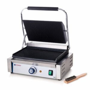 Kontaktgrill "Panini" ülemine ja alumine sooneline, 230V/2200W, 430x370x(H)210mm