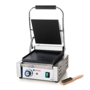 Kontaktgrill Panini sooneline ülemine ja sile alumine külg, 230V/2200W, 430x370x(H)210mm