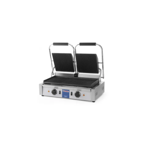 Kontaktgrill - kahepoolne Rihveldatud sooneline pealmine ja alumine külg 230V/3600W 570x370x(H)210mm