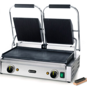 Kontaktgrill - kahepoolne sooneline pealmine ja sile alumine külg, 230V/3600W, 570x370x(H)210mm