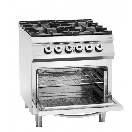 Gas pliit 4 burners,el. oven,2/1GN