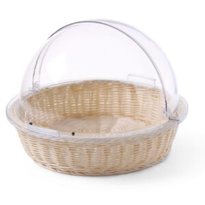 Korv leiva ja saiakeste jaoks kaanega Rolltop - ümmargune