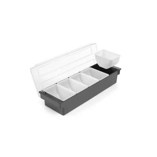 Karp kokteililisandite koostisosade hoidmiseks – 5 anumat BarUp 480x150x100mm