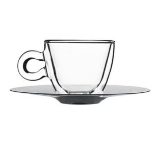 65ml Kaheseinaline espressotass alustassiga- komplekt 2 tk