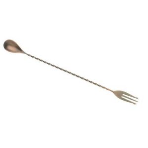 315mm antiikne vaskBaarilusikas kahvli otsaga