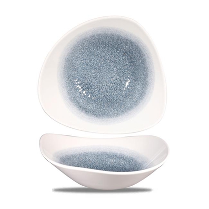 235mm Raku Topaz Blue kolmnurkne kauss