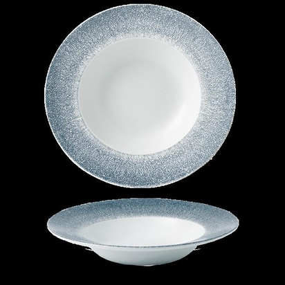 280mm Raku Topaz Blue Profile laia äärega kauss