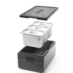 GN1/1 222mm with three containers GN1/200 3mm and a Kaas 3