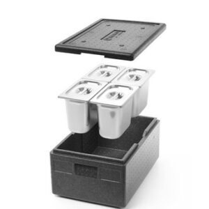 GN1/1 222mm of 4 containers GN1/4 200mm and 4 Kaass with silicone seal
