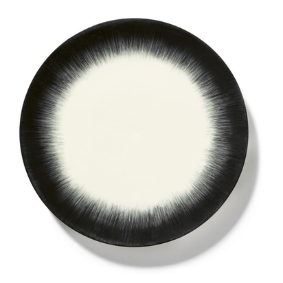 Valge 280mm Dé lame taldrik musta keskosaga