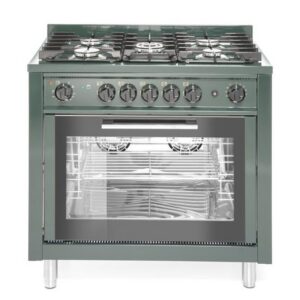 Gaasipliit 5 elektriahjuga põletit roheline