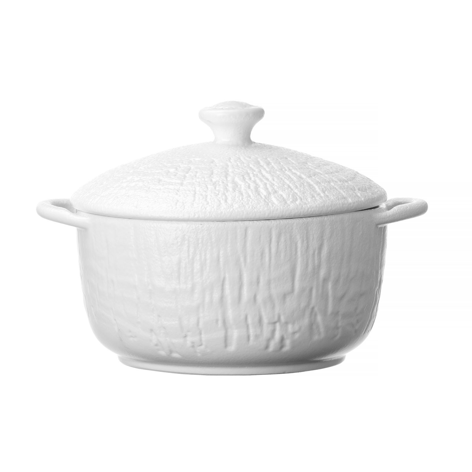 Nordic - D14x7cm handle tureen with lid (Lid+tureen / set) in white