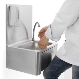 Kontaktivaba köögivalamu, vee sisselülitamine põlvega 400x335x(H)570mm