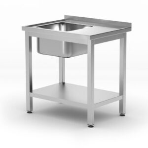 80x60x85cm Laud parempoolse valamu ja riiuliga - iseseisvaks kokkupanekuks Vasak pooL