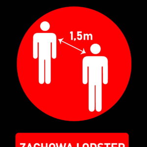 ZACHOWAJ ODSTĘP matt 900 x 1500mm