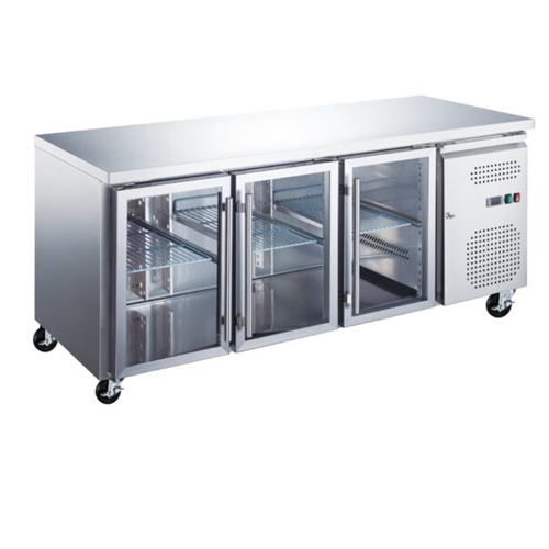 Töölaua külmik - 180cm - 3 klaasuksed