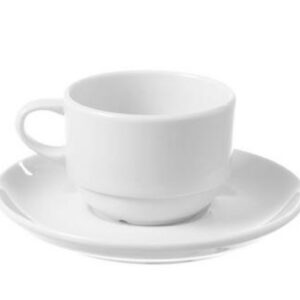 90ml Bianco virnastatav tass alustassiga