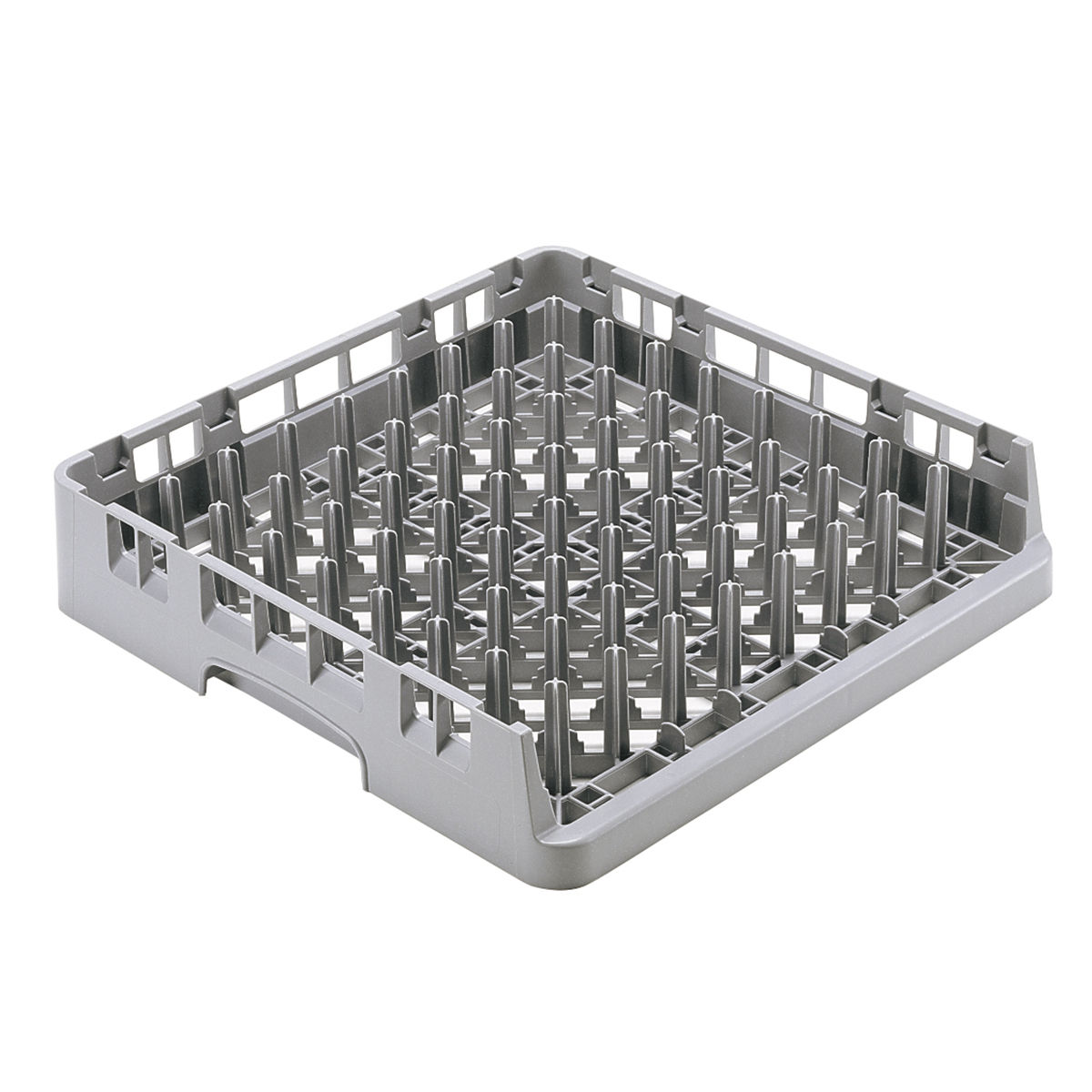 500x500x101mm Camrack® avatud poolega korv kandikutele nõudepesumasinate juurde, hall Cambro,