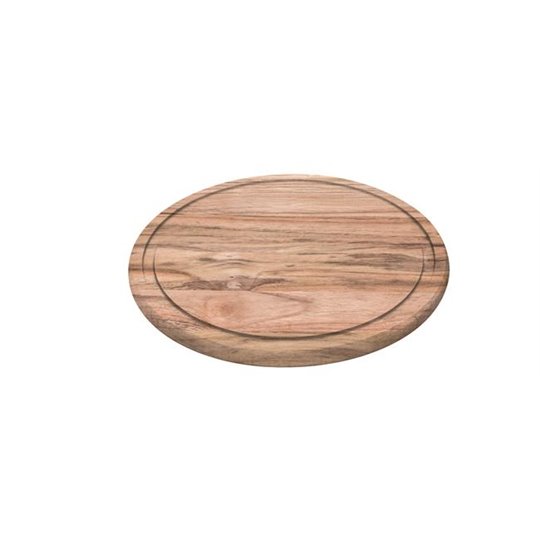 Ø260 Ümmargune serveerimislaud tiigipuust Churrasco, Tramontina 15mm