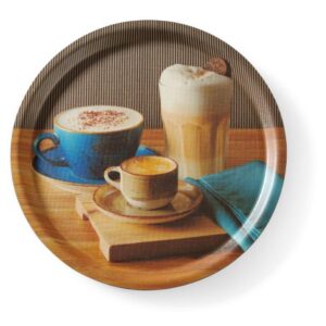 Ø380x15mm Serveerimisalus libisemiskindel ümmargune trükiga tasty coffee