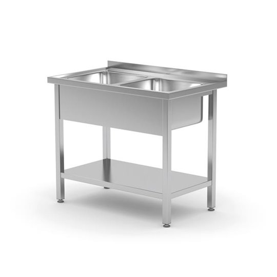 1000x700x850mm Laud kahe valamu ja Riiul keevitatud