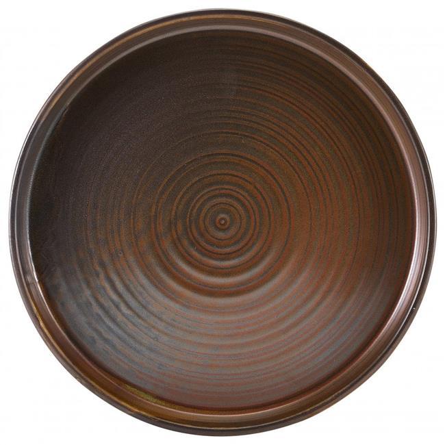 180mm Rustic Copper Diverse rimmed flat plate