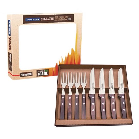 Söögiriistade komplekt Churrasco Gaucho, kinkekarbis - 8 tk. Tramontina, 8tk
